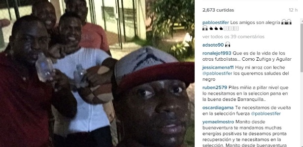 Armero posta foto no Instagram ao lado de amigos em dia de empate do Fla - Reprodução/Instagram
