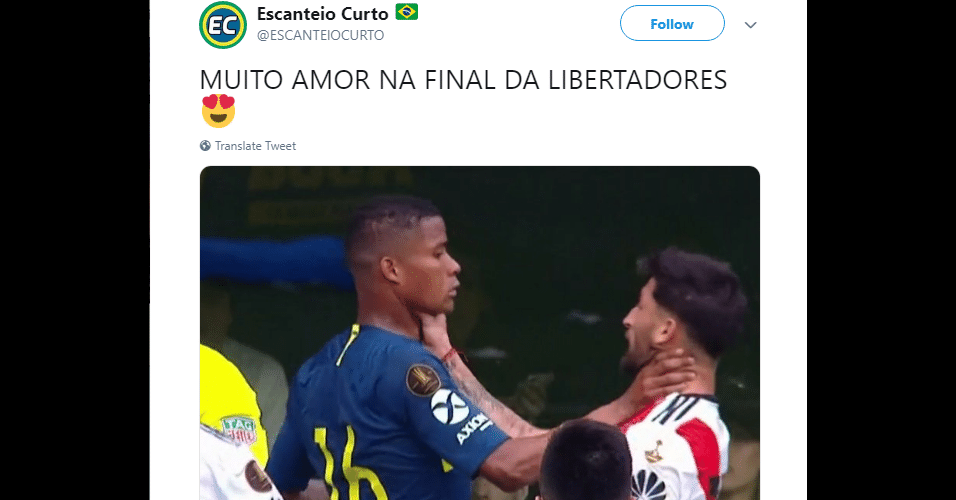 Meme final Libertadores 11/11/2018 - Reprodução/Twitter