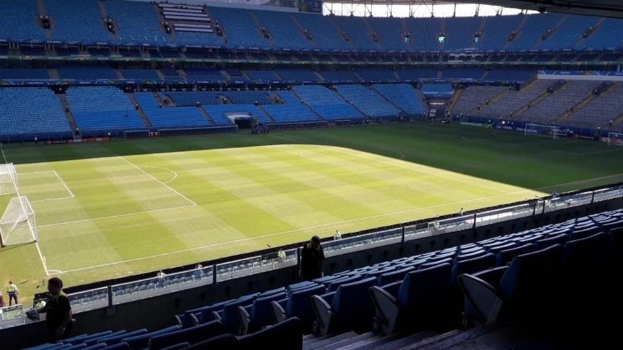 Foto mostra gramado da Arena um dia depois de Qatar x Argentina, pela fase de grupos - Reprodução