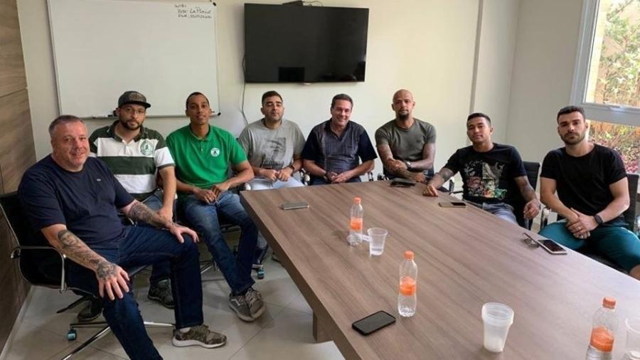 Líderes da organizada do Palmeiras se encontraram com Luxa, Felipe Melo, Dudu e Bruno Henrique - Reprodução