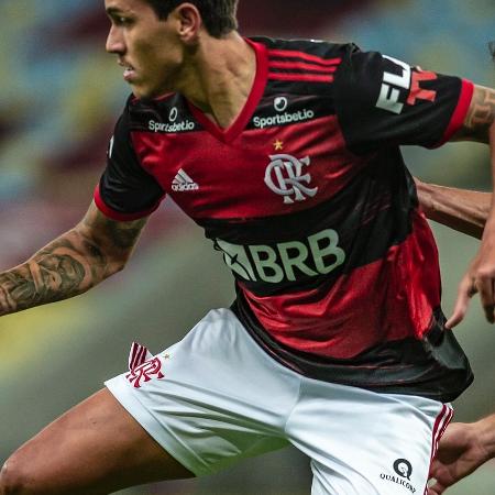 Pedro (e), do Flamengo, em disputa na final do Campeonato Carioca 2020 - Marcelo Cortes / Flamengo