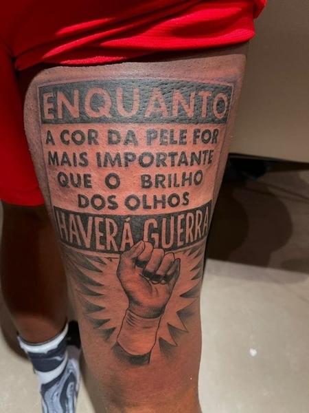 Vinicius Jr. fez nova tatuagem com crítica ao racismo - Reprodução/Instagram