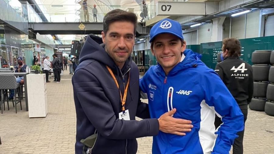 Abel Ferreira ao lado do piloto Pietro Fittipaldi em Interlagos  - Reprodução/Instagram