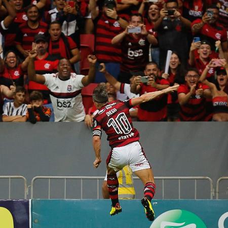 Diego Ribas comemorando gol pelo Flamengo no Mané Garrincha - Gilvan de Souza / Flamengo