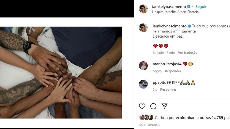 Publicação de Kely, filha de Pelé, após morte do pai - Reprodução/Instagram - Reprodução/Instagram
