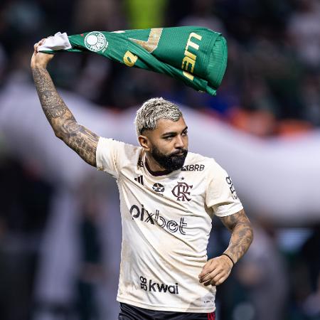 Gabriel Barbosa (Gabigol), do Flamengo, com a camisa do Palmeiras