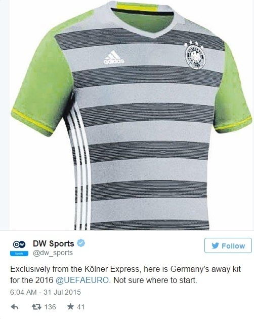 Jornal divulgou novo uniforme da Alemanha para disputa da Eurocopa 16