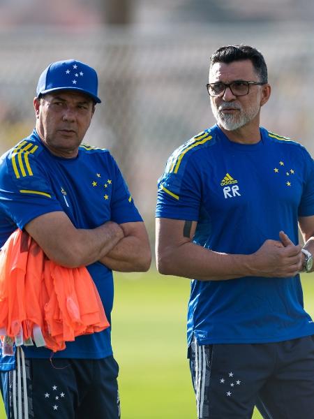 Luxemburgo e Ricardo Rocha formaram o corpo técnico cruzeirense em 2021 - Bruno Haddad/Cruzeiro