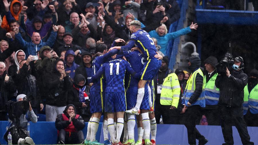 Jogadores do Chelsea comemoram gol diante do Southampton - Ryan Pierse/Getty Images