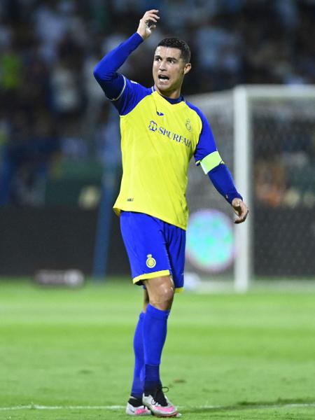 Cristiano Ronaldo durante partida do Al Nassr pelo Campeonato Saudita. - -/AFP