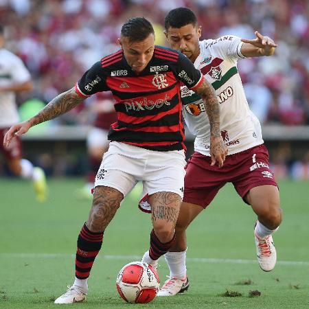 Cebolinha em ação durante Flamengo x Fluminense, partida do Campeonato Carioca