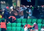 Torcida do Legia Varsóvia causa tumulto e ataca seguranças na Champions - Reprodução