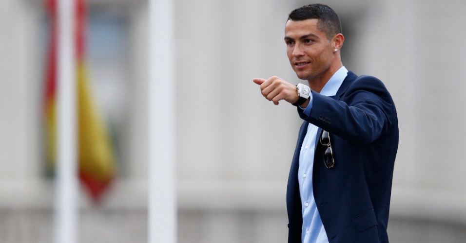 Cristiano Ronaldo festeja o título da Liga dos Campeões em Madri