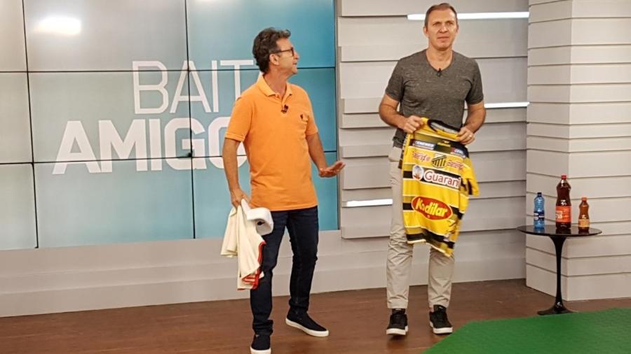 Neto (e) e Velloso (direita) durante programa "Os Donos da Bola", na Band - Reprodução