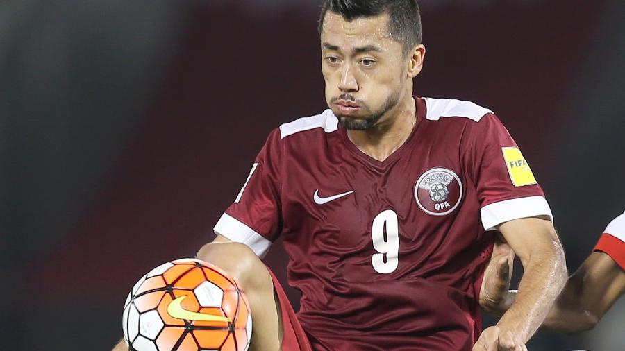 Rodrigo Tabata em ação pela seleção do Qatar, país-sede da Copa-2022 - Karim Jaafar/AFP