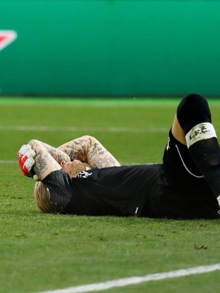 Loris Karius lamenta falha na final da Liga dos Campeões de 2018 pelo Liverpool - REUTERS/Kai Pfaffenbach