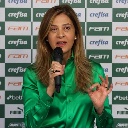 Leila Pereira, presidente do Palmeiras, participou da entrega de medalhas do Paulistão feminino - Cesar Greco