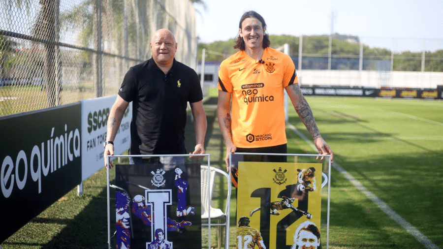 Ronaldo Giovanelli e Cássio juntos no centro de treinamento do Corinthians - Rodrigo Coca / Ag. Corinthians