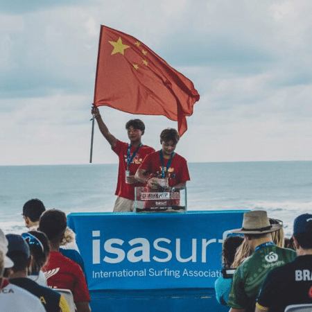 Equipe chinesa marcando presença no ISA Games - Pablo Jimenez/ISA