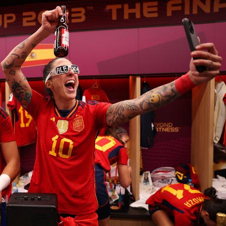 Jogadoras da Espanha comemoram título da Copa do Mundo feminina