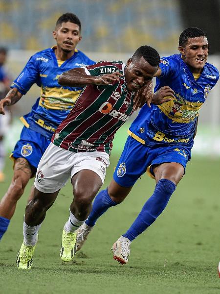 Jhon Arias, durante jogo entre Fluminense e Sampaio Corrêa