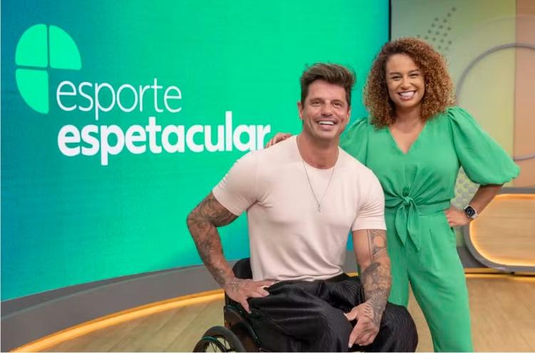 Fernando Fernandes e Karine Alves, apresentadores do Esporte Espetacular Fernando Fernandes e Karine Alves, apresentadores do Esporte Espetacular