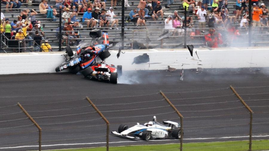 Corrida da Indy Lights em Indianápolis teve acidente forte - Mark J. Rebilas-USA TODAY Sports