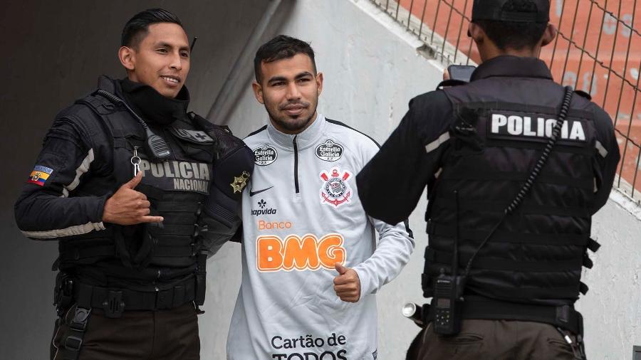 Sornoza, ídolo no Independiente del Valle, foi tietado por policiais em treino do Corinthians - Daniel Augusto Jr. / Agência Corinthians