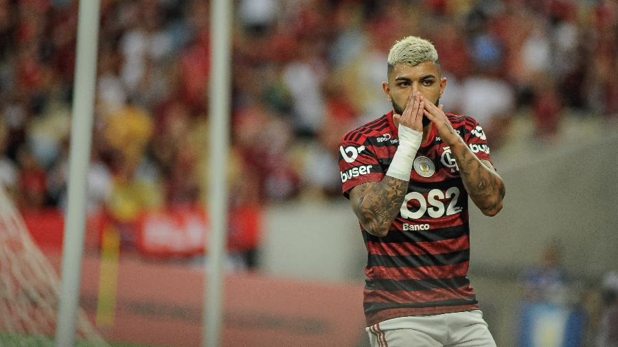 Gabigol durante vitória do Flamengo sobre o Bahia; Fla tem reta final cheia de desafios pela frente - Allan Carvalho/AGIF