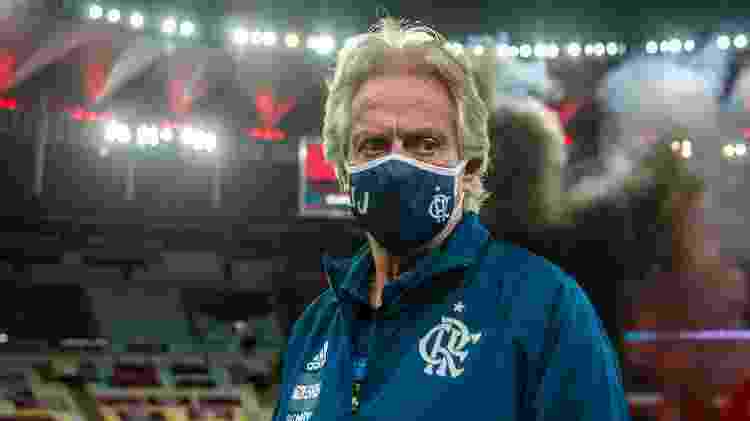 Jorge Jesus, do Flamengo, na decisão do Carioca contra o Fluminense - Marcelo Cortes/Flamengo - Marcelo Cortes/Flamengo