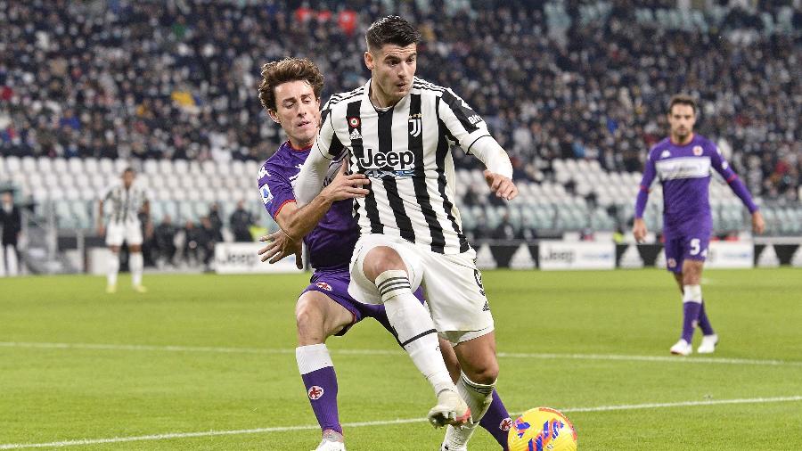 Morata, durante jogo entre Juventus e Fiorentina - Divulgação/Juventus