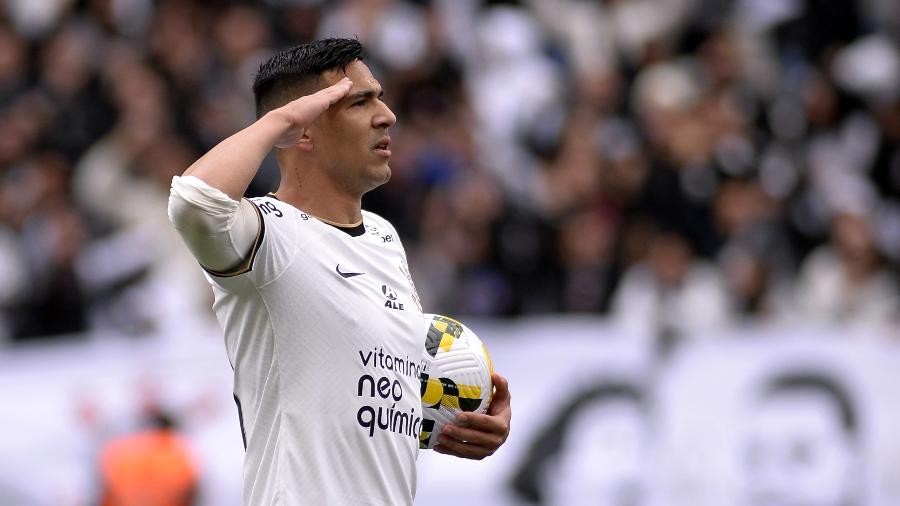 Balbuena faz comemoração típica em gol pelo Corinthians contra o Inter - Alan Morici/AGIF