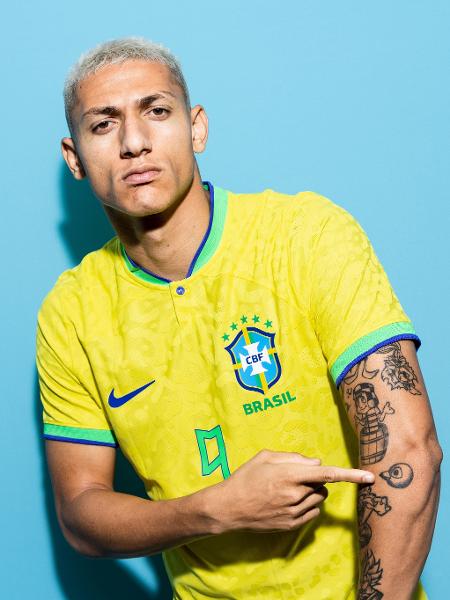 Richarlison, atacante da seleção brasileira, em ensaio fotográfico para a Copa do Mundo 2022 -  Buda Mendes - FIFA/FIFA via Getty Images