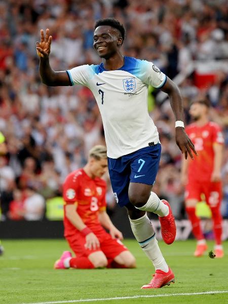 Saka faz hat-trick e garante Inglaterra 100% nas Eliminatórias da Euro - Justin Setterfield/Getty Images