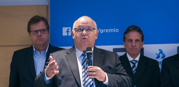 Romildo Bolzan Jr., presidente do Grêmio, garante ninguém descobriu o alvo no ataque - Lucas Uebel/Divulgação Grêmio