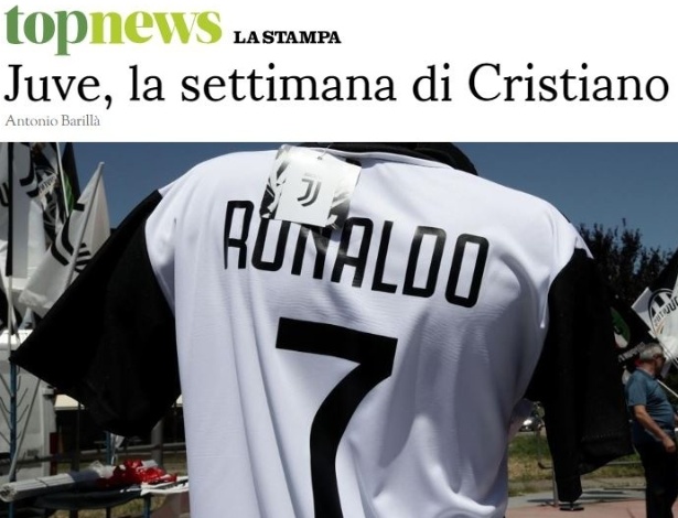 Camisa de Cristiano já à venda em Turim - Reprodução/La Stampa