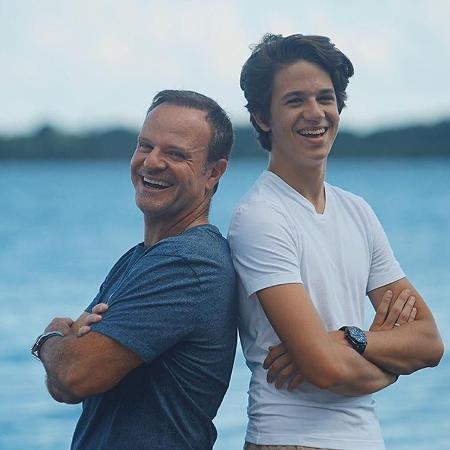 Rubens Barrichello e o filho Dudu - Reprodução/Instagram