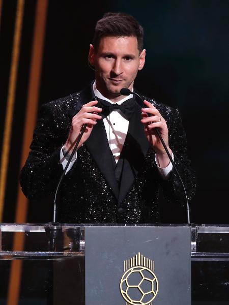 Lionel Messi venceu a Bola de Ouro pela sétima vez, premiado nos anos de 2009, 10, 11, 12, 15, 19 e 21 - REUTERS/Benoit Tessier