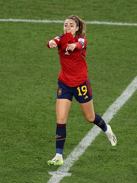 Olga Carmona comemora gol que deu o título para a Espanha na Copa do Mundo feminina