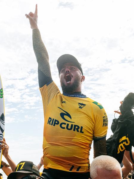 Filipe Toledo celebra título da WSL em Trestles, nos EUA - Thiago Diz/World Surf League