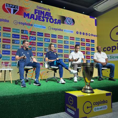 Técnicos e jogadores de São Paulo e Corinthians dão entrevista antes da final da Copinha 2025