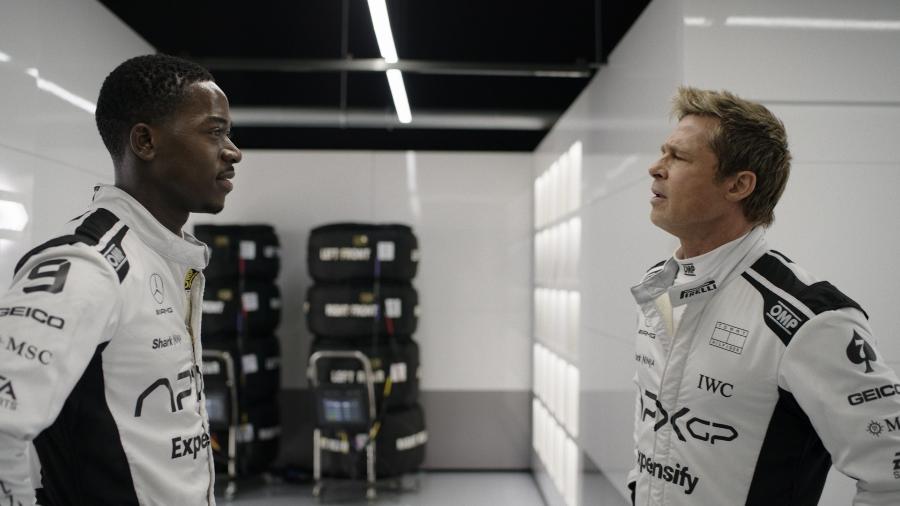 'F1: O Filme' é protagonizado por Damson Idris (esq) e Brad Pitt 'F1: O Filme' é protagonizado por Damson Idris (esq) e Brad Pitt