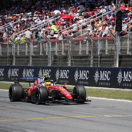 Lewis Hamilton, da Ferrari, em ação no GP de Barcelona