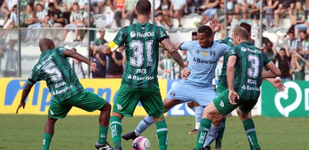 Jael foi o autor do primeiro gol do Grêmio contra o Juventude neste domingo - Rodrigo Rodrigues/Grêmio/Divulgação