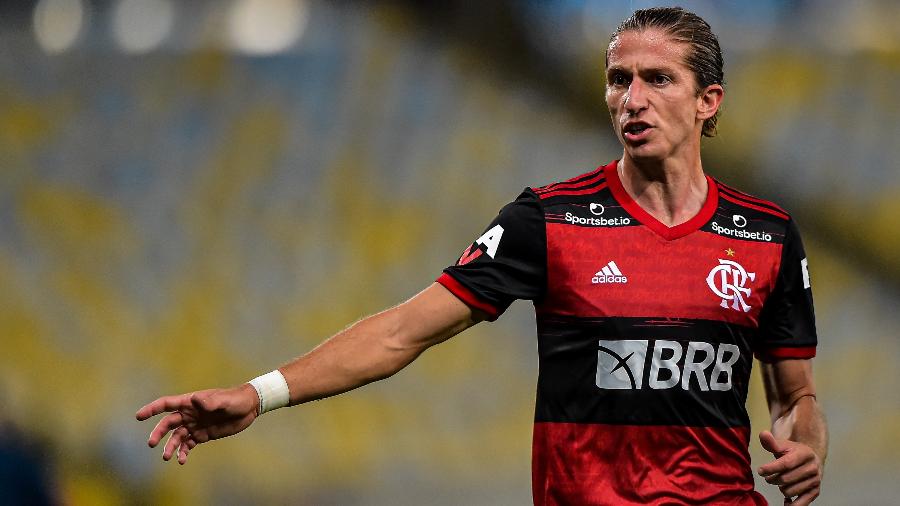 Filipe Luis, lateral do Flamengo, durante partida contra o Boavista - Thiago Ribeiro/AGIF