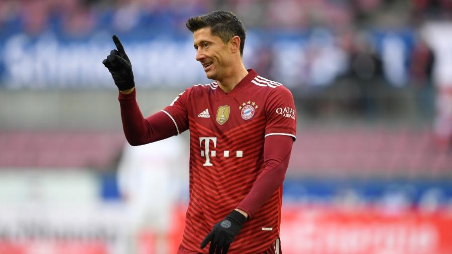 Robert Lewandowski fez três gols para Bayern de Munique contra o Colônia - Divulgação/Bayern