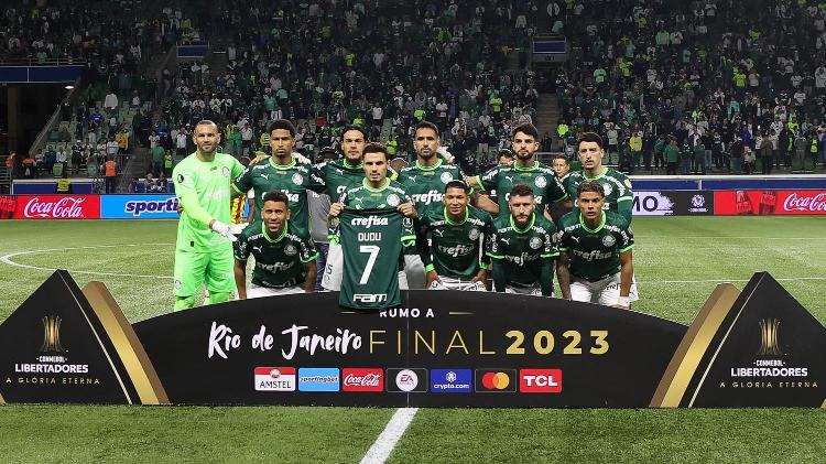 Time do Palmeiras em jogo contra o Deportivo Pereira pela Copa Libertadores 2023