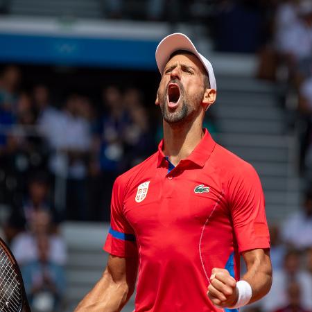 Novak Djokovic durante a final do tênis masculino nas Olimpíadas