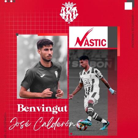 Arte do anúncio da contratação de Calderón pelo Gimnàstic