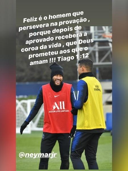 Thiago Silva dedica frase bíblica a Neymar - reprodução/Instagram